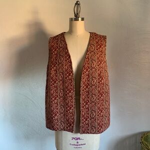Vintage Deadstock Quilted Vest Muted Paisley Floral Maximalist Bohemian